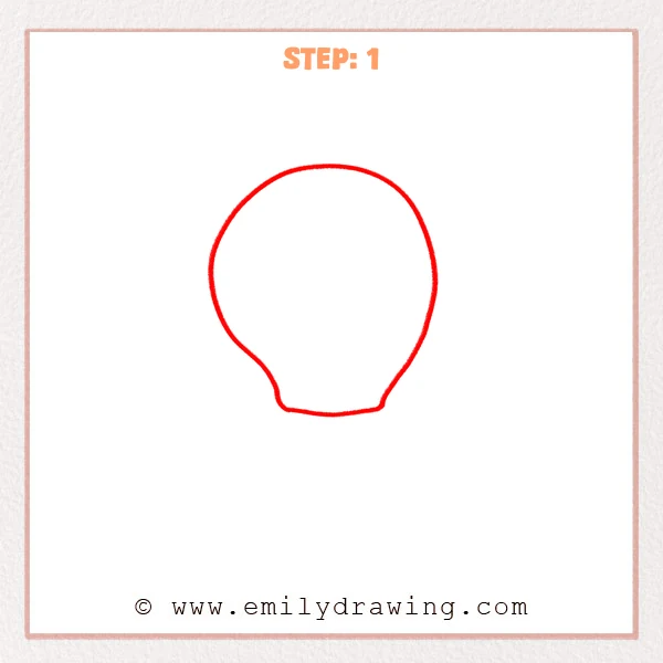 how to draw a light bulb - Step 1